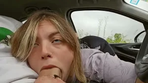 They find me GIVING A BLOWJOB TO MY STEPBROTHER IN THE CAR CUM MOUTH